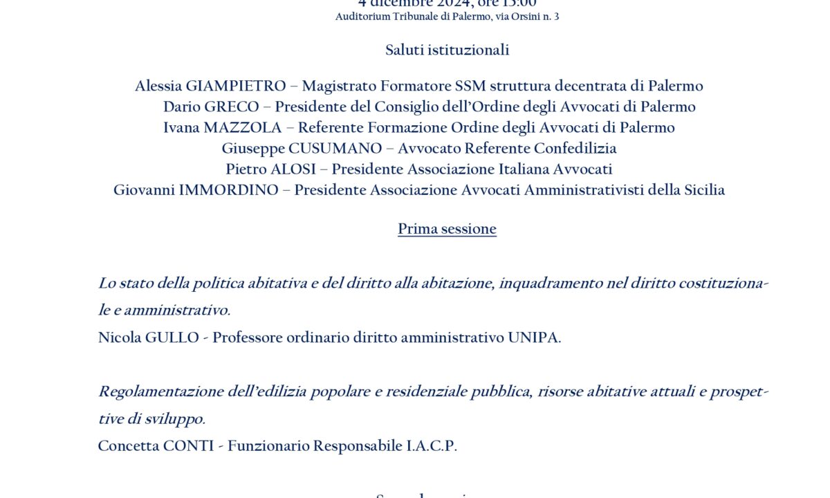 Politiche abitative e diritto all’abitazione