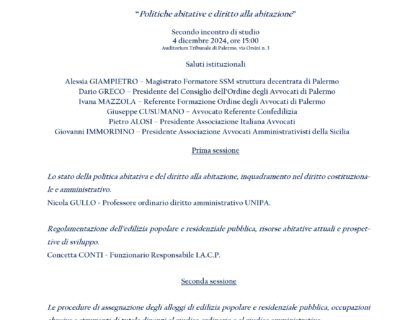 Politiche abitative e diritto all’abitazione