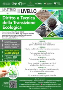 Master di II Livello in Diritto e Tecnica della Transizione Ecologica